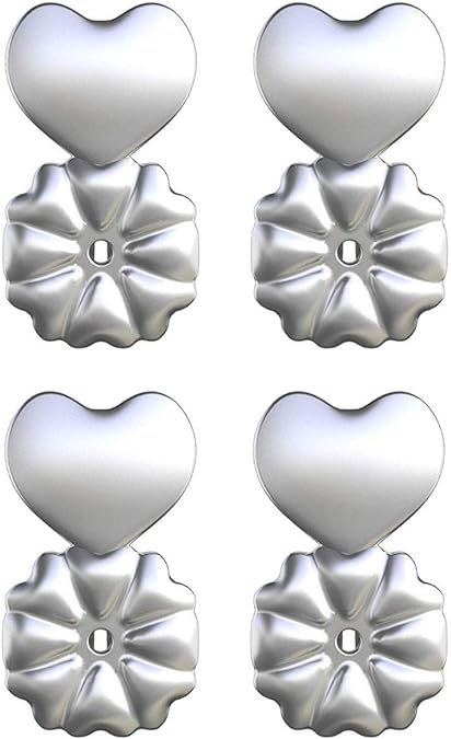 Cierres elevadores de pendientes 2 pares plateados