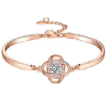 Pulsera trebol de cuatro hojas oro rosado - additional image 2