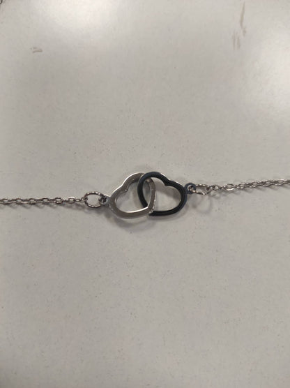 Collar de doble anillo de corazón plata - additional image 4