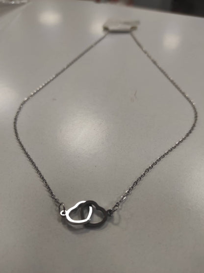 Collar de doble anillo de corazón plata - additional image 3